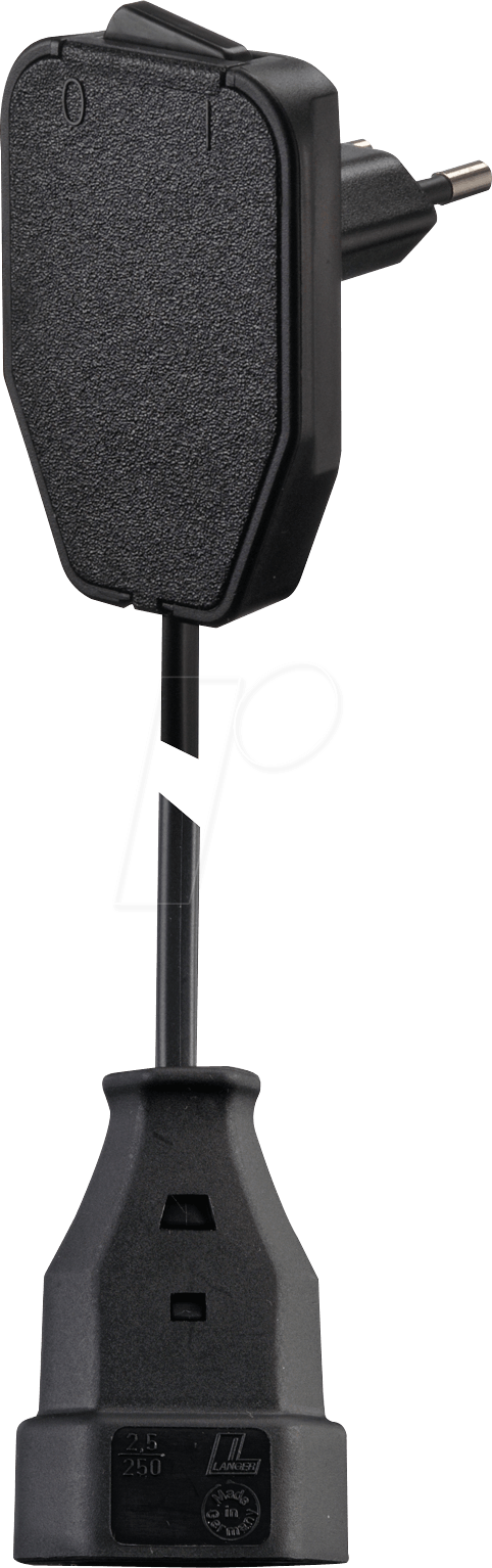 SMP 104577 - EuroPlug, Verlängerung 3,0 m Schalter, schwarz