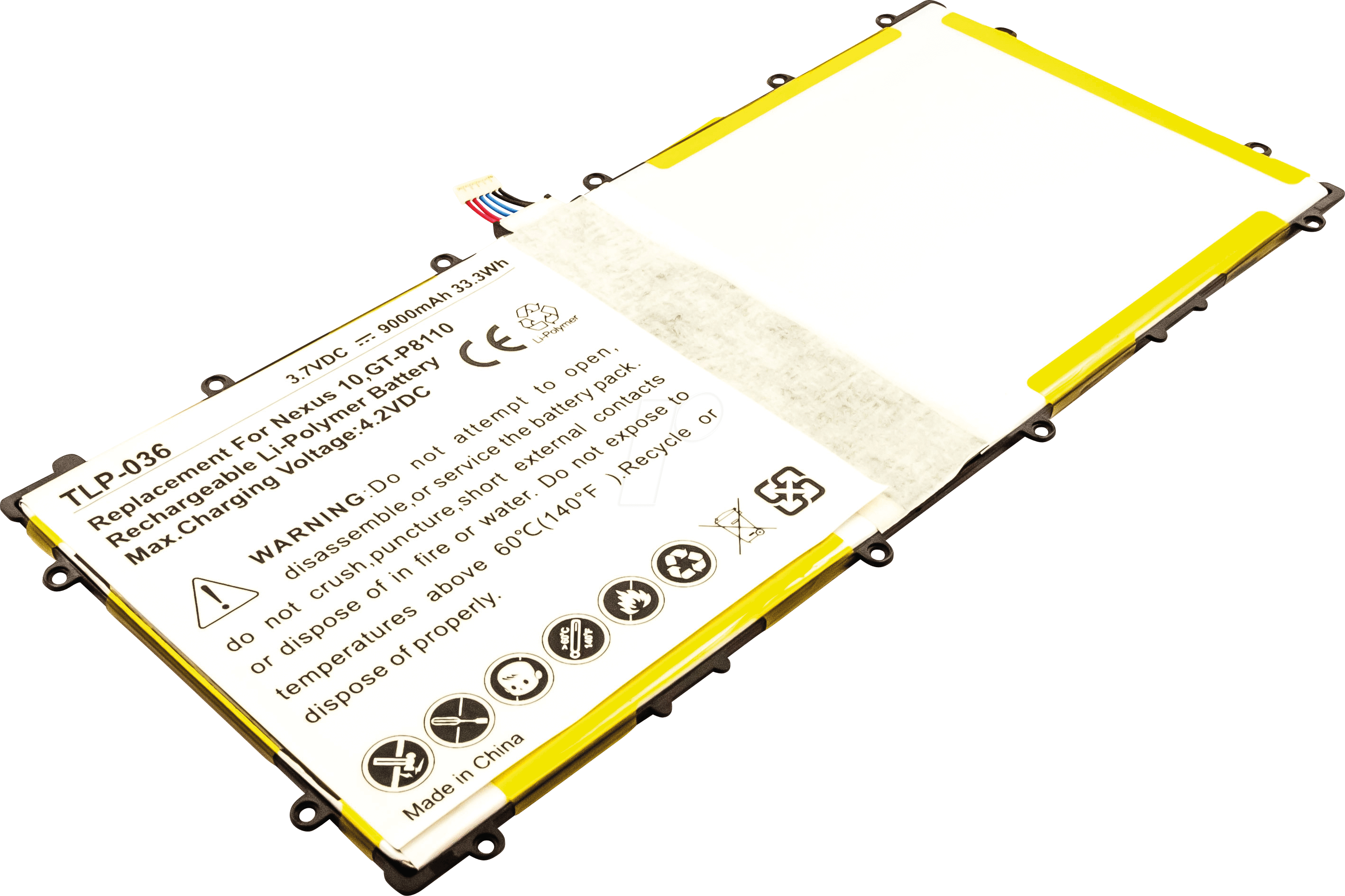 AKKU 30881 - Tablet-Akku für Google Nexus 10, Li-Po, 9000 mAh