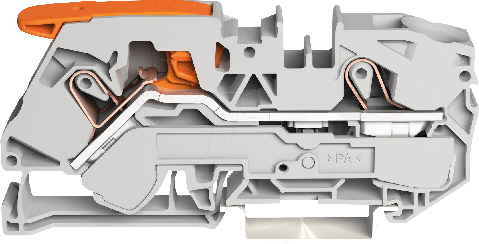 WAGO 2116-1201 - 2-Leiter-Durchgangsklemme, CAGE CLAMP®, 16 mm², grau
