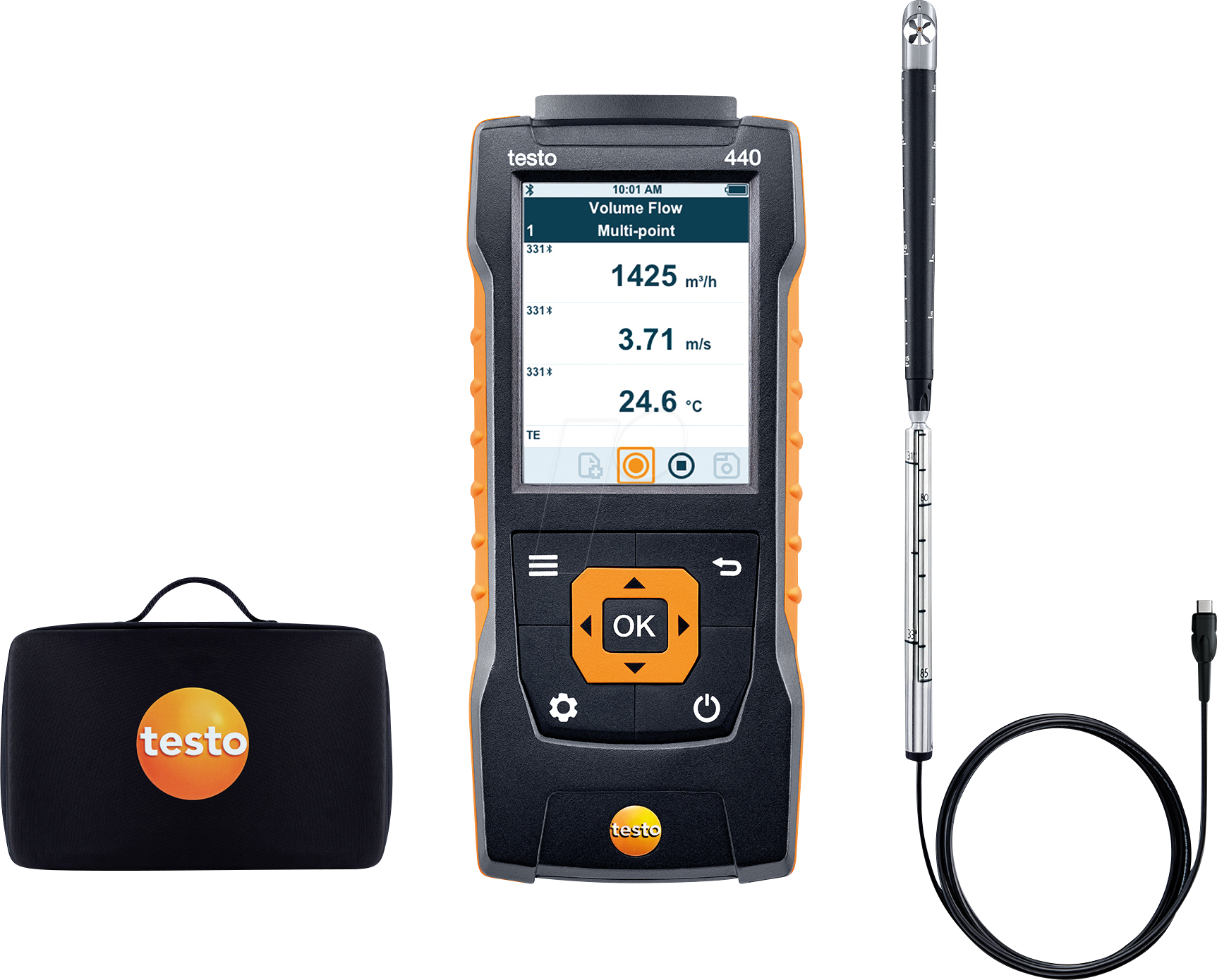 TESTO 0563 4401 - Messgeräteset zur Klimamessung, testo 440 Flügelrad-Set
