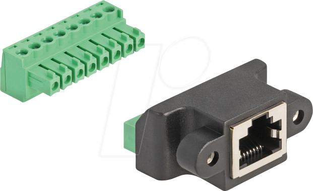 DELOCK 66589 - RJ45 Buchse / Terminalblock, Adapter zum Einbau, 8 Pin