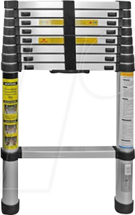 EAXUS 83880 - Teleskopleiter aus Alu, bis 2,6 m, max. 150 Kg