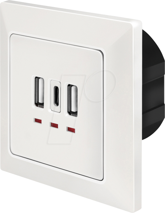 LOGILINK PA0254 - Unterputznetzteil, 2x USB-A, 1x USB-C