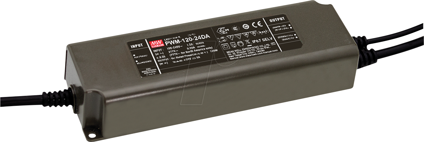 MW PWM-120-12DA2 - LED-Netzteil, IP67 120 W, 12 V, 10 A, Dali 2.0