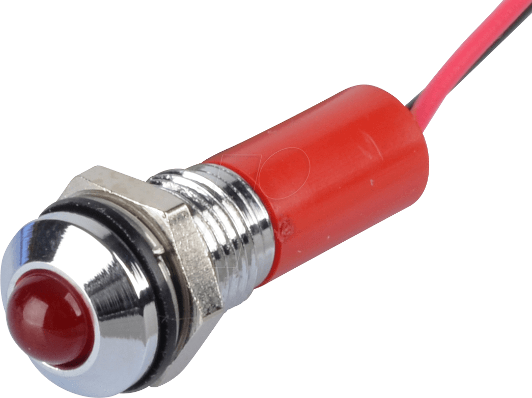 APM Q8P3C R24E - LED-Signalleuchte, rot, 24 V, Ø 8 mm, vorstehend, bedrahtet