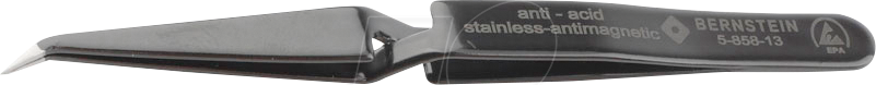 BERN 5 858 13 - Kreuzpinzette, Festhaltepinzette, gewinkelt, 125 mm, ESD