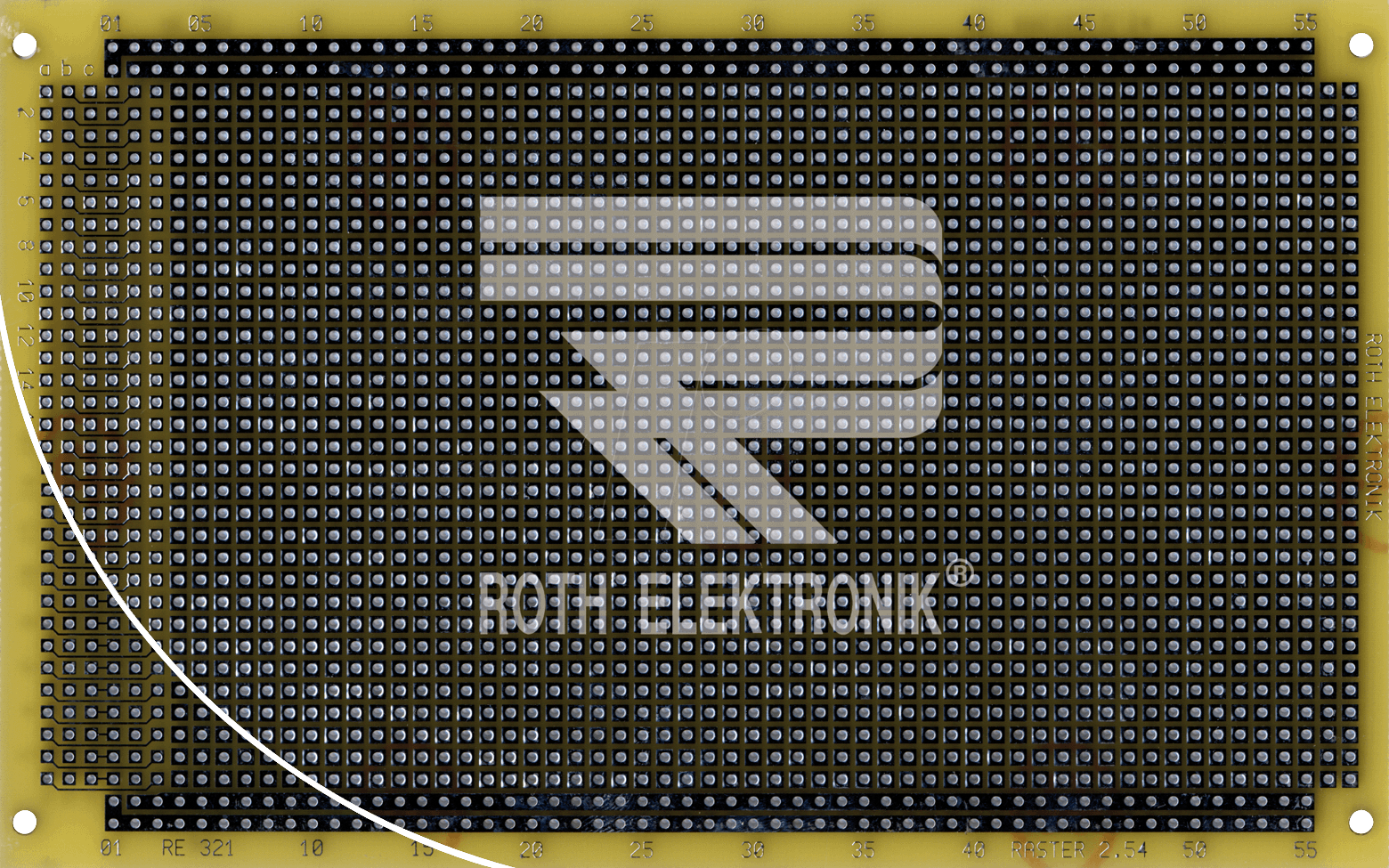 RE 321LF - Laborkarte FR4 RM 2,54 mm durchkontaktiert