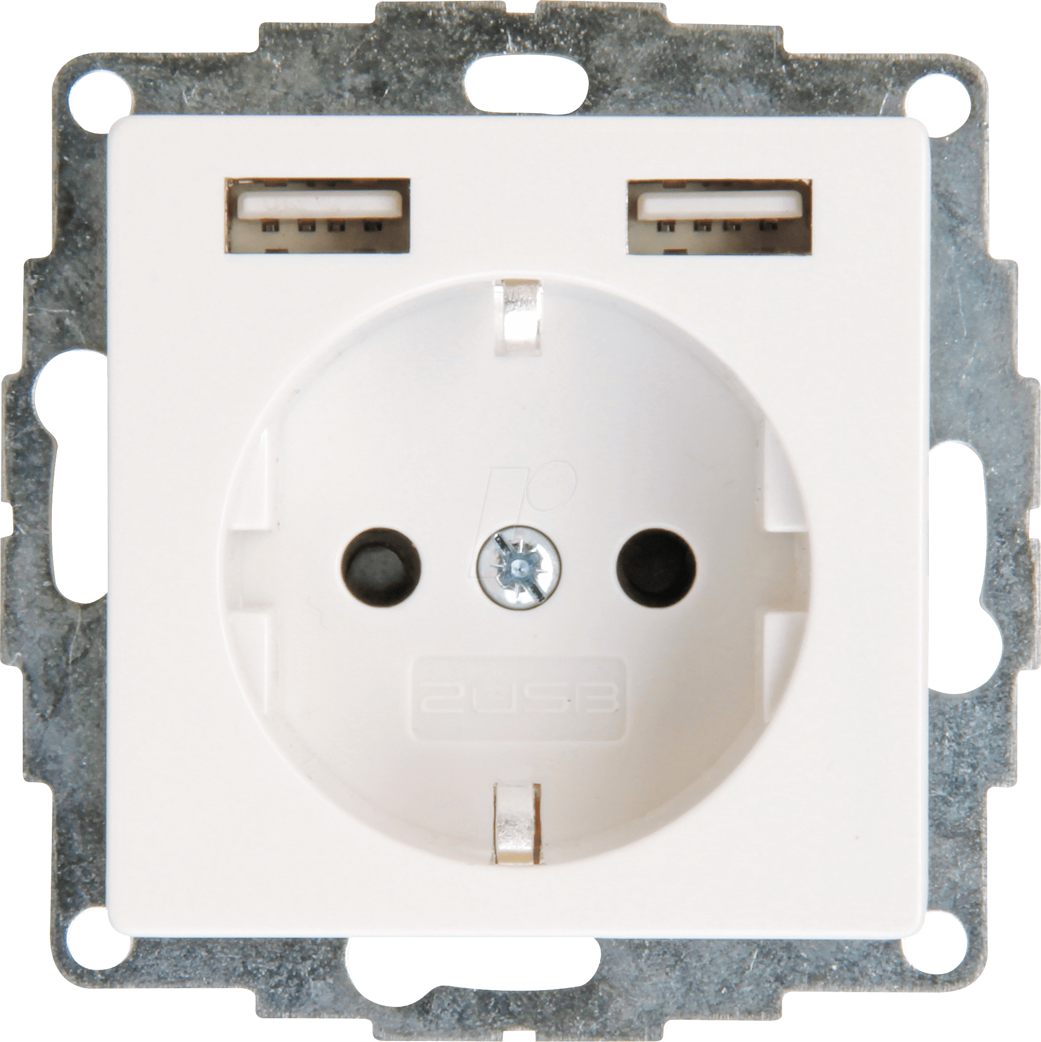 Thumbnail - EL KO 296229004 - Unterputz-Steckdose mit 2x USB, HK07, reinweiß