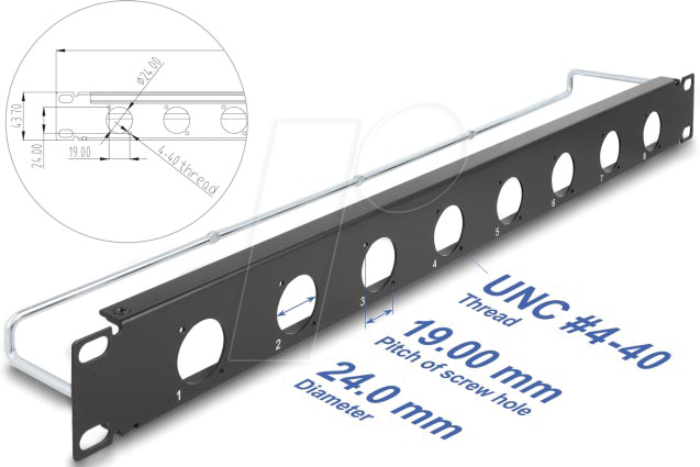 Thumbnail - DELOCK 67059 - 19'' D-Typ Patchpanel 8 Port 1 HE schwarz