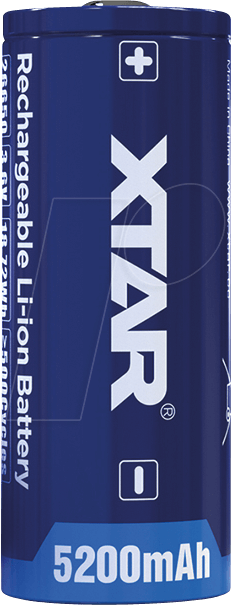 XTAR 26650-5200 - Industriezelle, 26650, 3,6 V, 5200 mAh, 1er-Pack