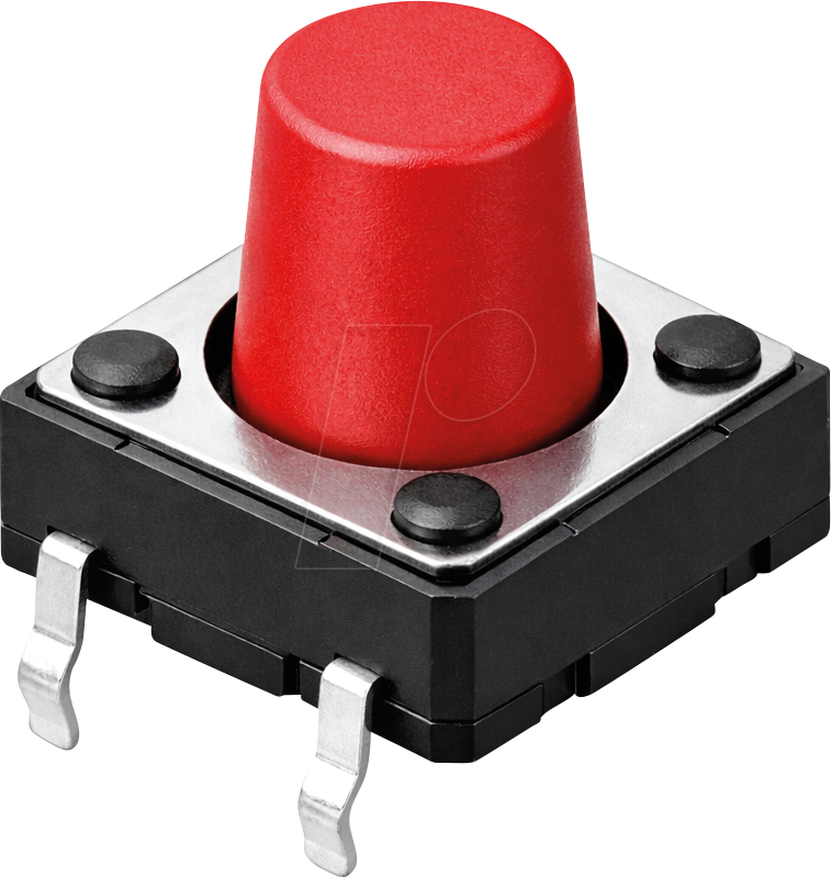 DIP DTS-24R - Kurzhubtaster, Printmontage, 1 Schließer, 12 x 12 x 7,3 mm