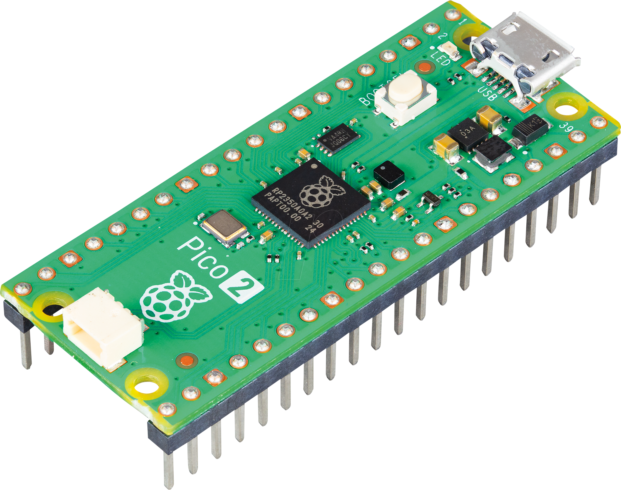 RASP PI PICO 2 H - Raspberry Pi Pico 2 H, RP235x, Cortex-M33, microUSB