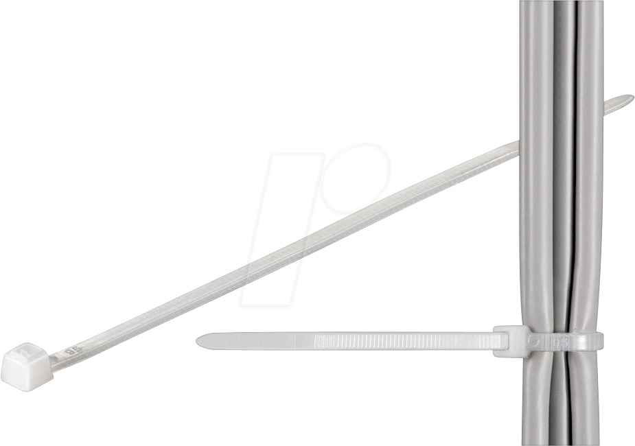 GOOBAY 17061 - Kabelbinder 200x2,5 mm, UV-witterungsstabil, transparent-weiss