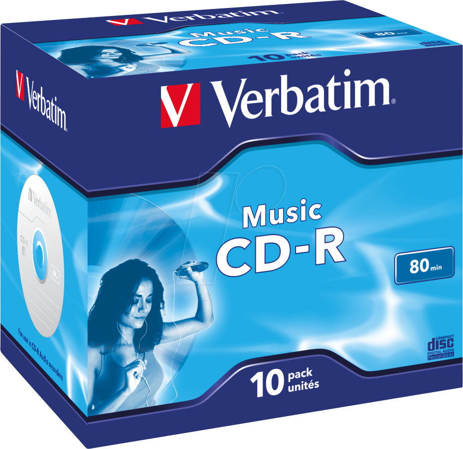 VERBATIM 43365 - CD-R, Music, 80min, 16x, 10er Pack Jewel Case