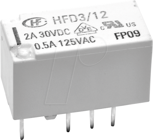HFD3-024 2A - Signalrelais monostabil, THT, 24 V DC, 2 A, 2 Wechsler (CO)