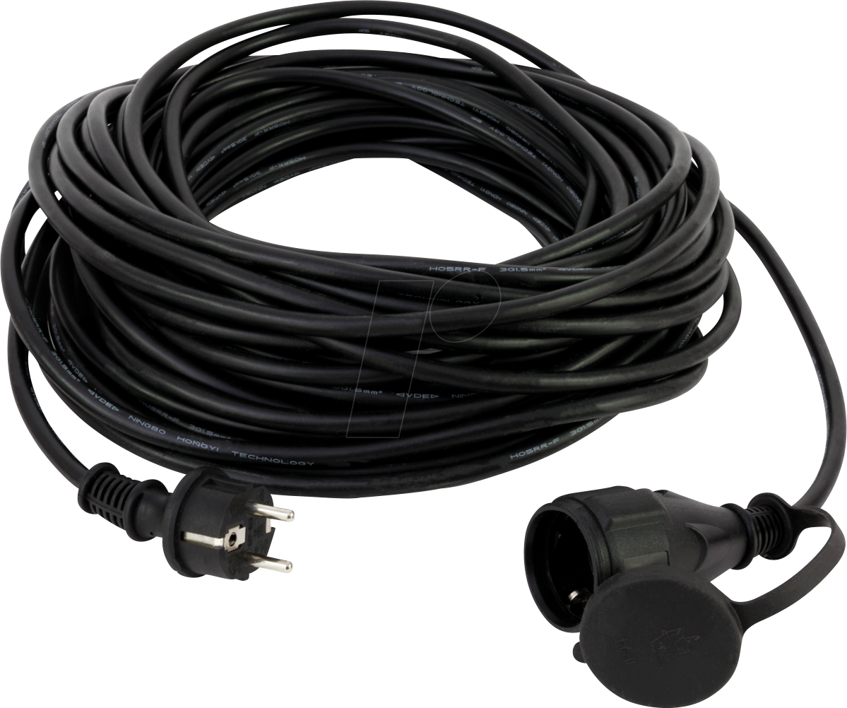 REV 0017108549 - Verlängerungskabel, Gummi, IP44, 10 m Kabel, schwarz