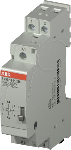 ABB E297-16-11AC - Installationsrelais Spule 230 VAC, 16 A, 1 NC + 1 NO