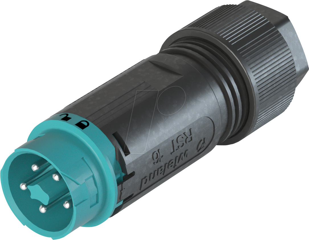 RST16I5 S2 T - Steckverbinder RST Mini 16i5, Stecker türkisblau