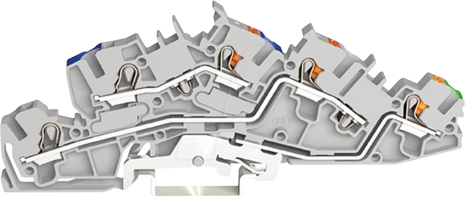 WAGO 2205-7546 - Installationsetagenklemme, 4,0 mm², N/L/PE, grau