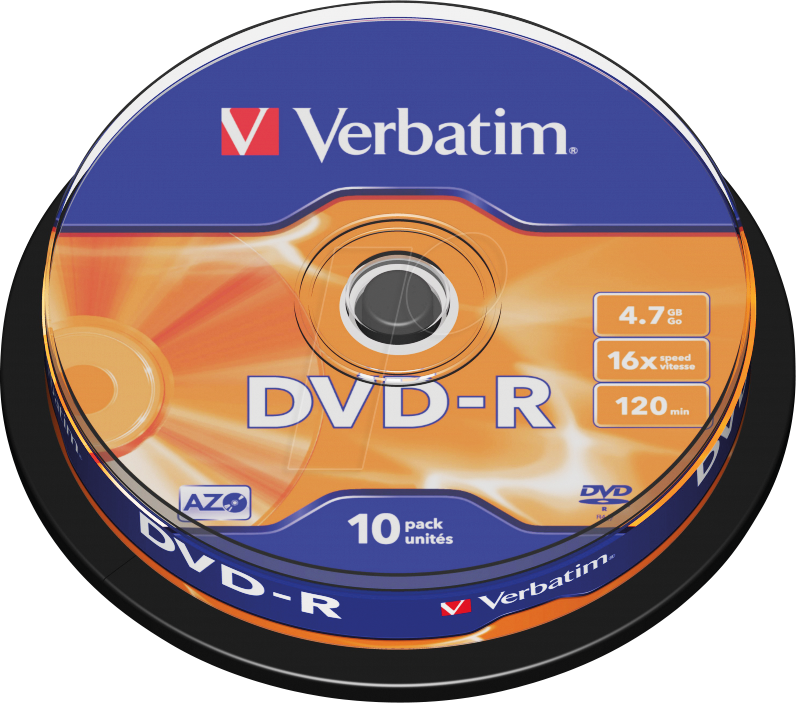 VERBATIM 43523 - Verbatim DVD-R 4,7GB, matt, 10er Pack Spindel