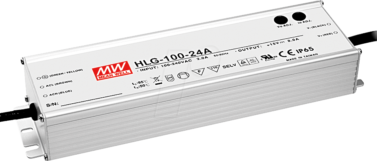 MW HLG-100H-36A - LED-Trafo, 95 W, 36 V DC, 2650 mA