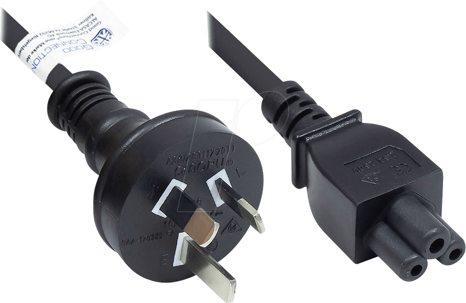 GC P8205-S018 - Netzkabel, AUS Stecker, Typ I, 1,8 m, schw, C5, SAA