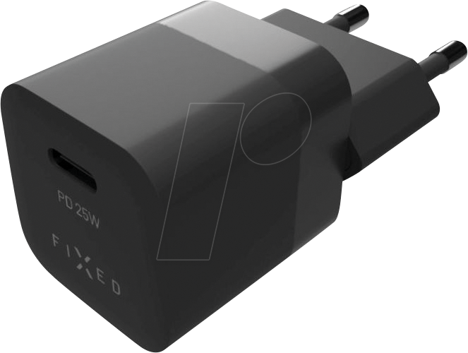 FIXC25M-C-BK - USB-Ladegerät, 25 W, 5-12 V, 3A, 1x USB-C PD 3.0, schwarz