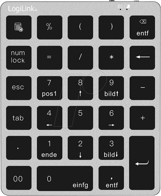 LOGILINK ID0212 - Nummernblock, Bluetooth, silber