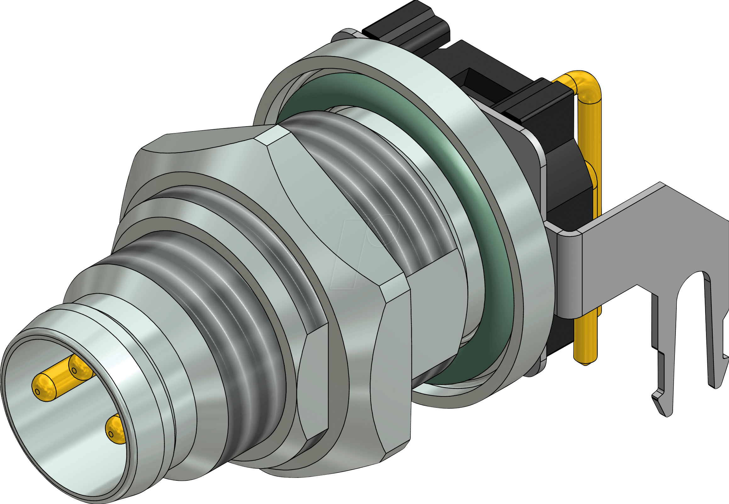 CONEC 42-01423 - SAL M 8, 3-pol, Einbaustecker, gewinkelt