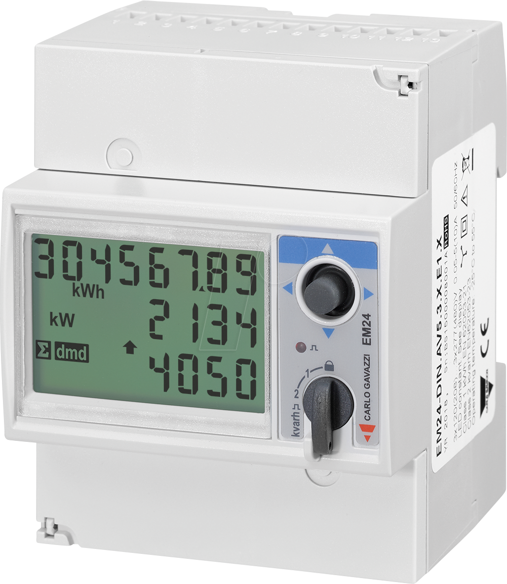 EM24DINAV53XE1X - Energiezähler EM24, 3 Phasen, LCD Display, Joystick