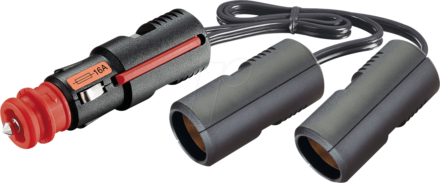 BST 2-FACH UNI - KFZ - Universalstecker auf 2x Zigarettenanzünder-Steckdose, 25cm
