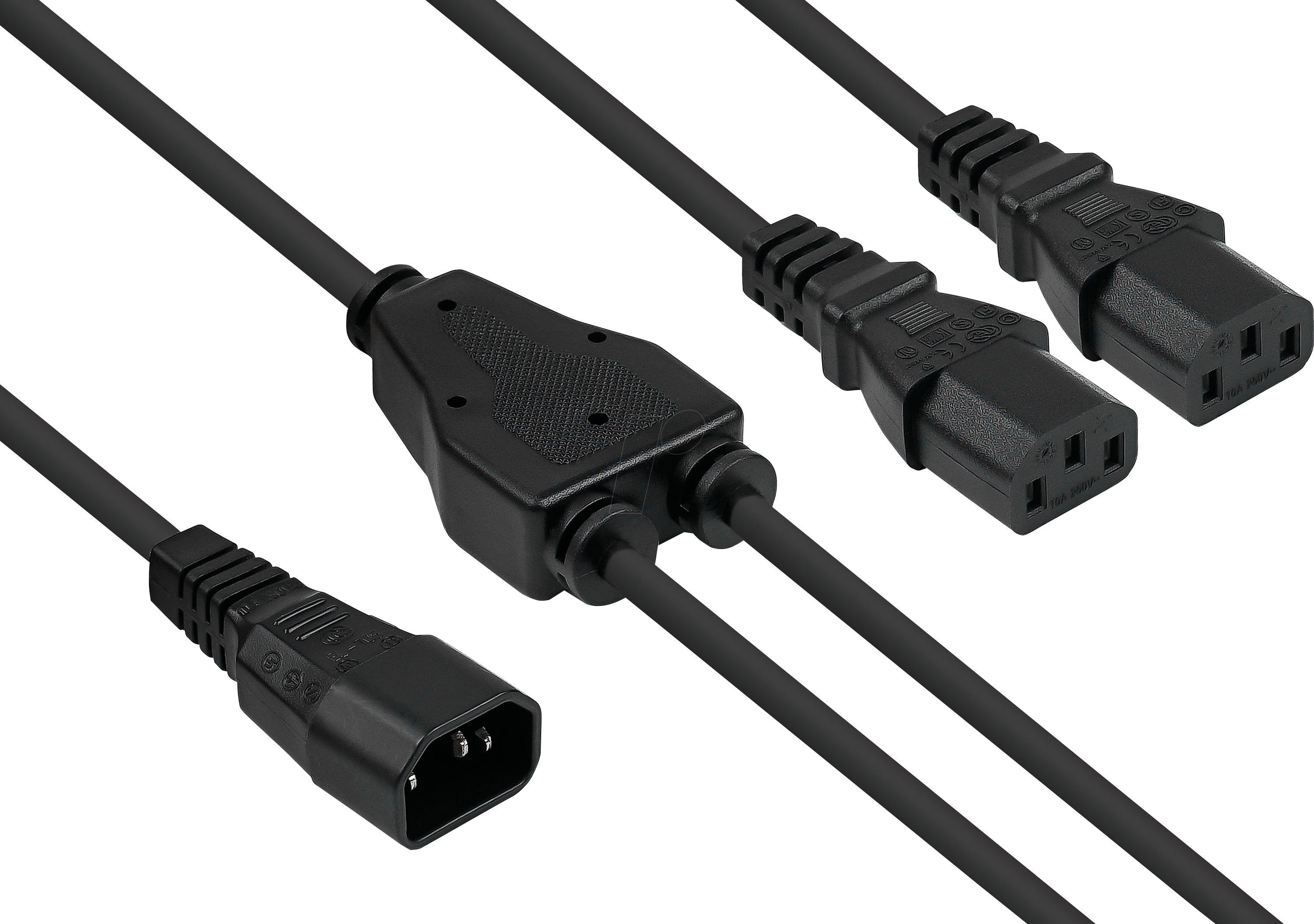 KM SK1436-S020 - Y-Kaltgeräteverlängerung Kaltgeräte-Stecker C14 an 2x Buchse C13