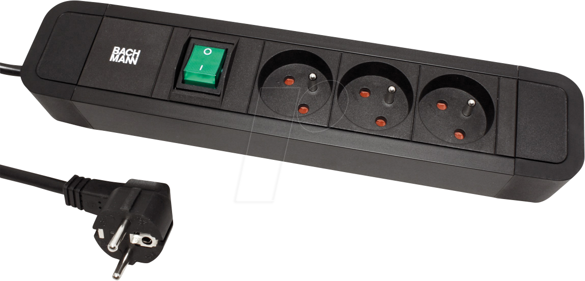 BACH 350.053 - Steckdosenleiste PRIMO2, Typ E - CEE 7/6, 3-fach