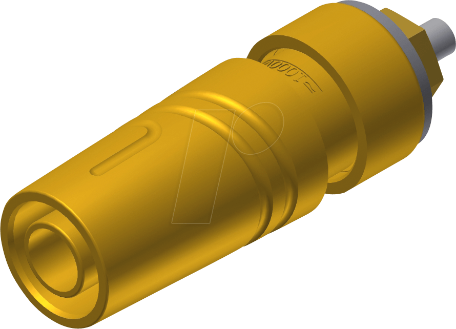 SAB 2640 LK GE - Aufbaubuchse, 4 mm, gelb, gesichert, Lötanschluss