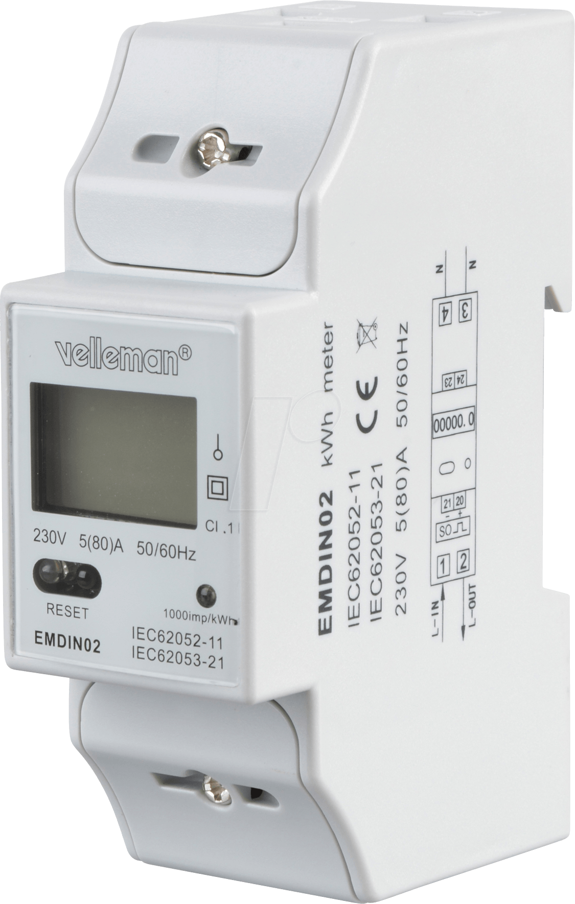 VE EMDIN02 - Energiezähler, 1-phasig, LCD Display