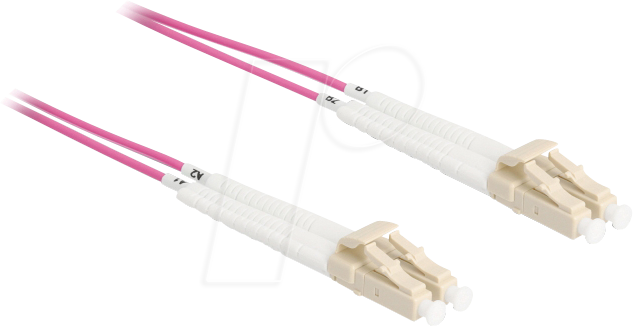 DELOCK 88086 - LWL Kabel LC Duplex Multimode OM4 winkelbar 0,5 m
