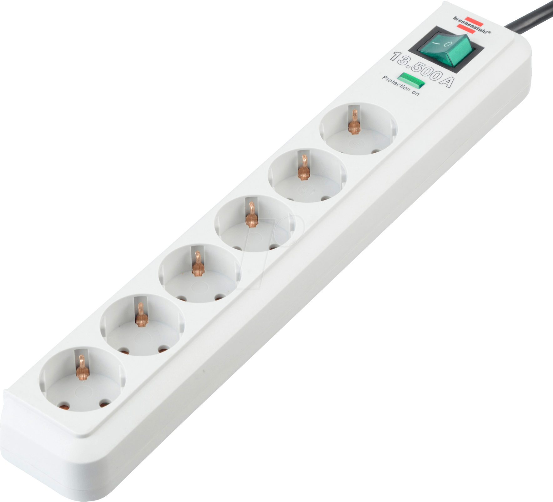 EL 6-FACH BS-LG - Eco-Line, Steckdosenleiste 6-fach mit Überspannungsschutz, Grau