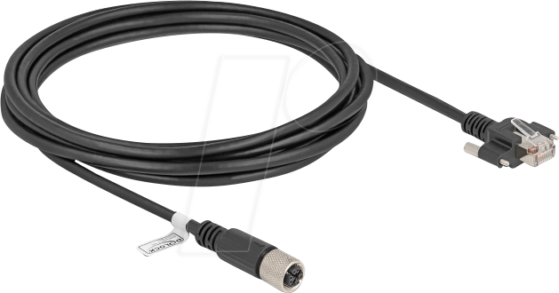 DELOCK 80458 - M12 Kabel X-kodiert 8 Pin Buchse zu RJ45 Stecker, 3 m