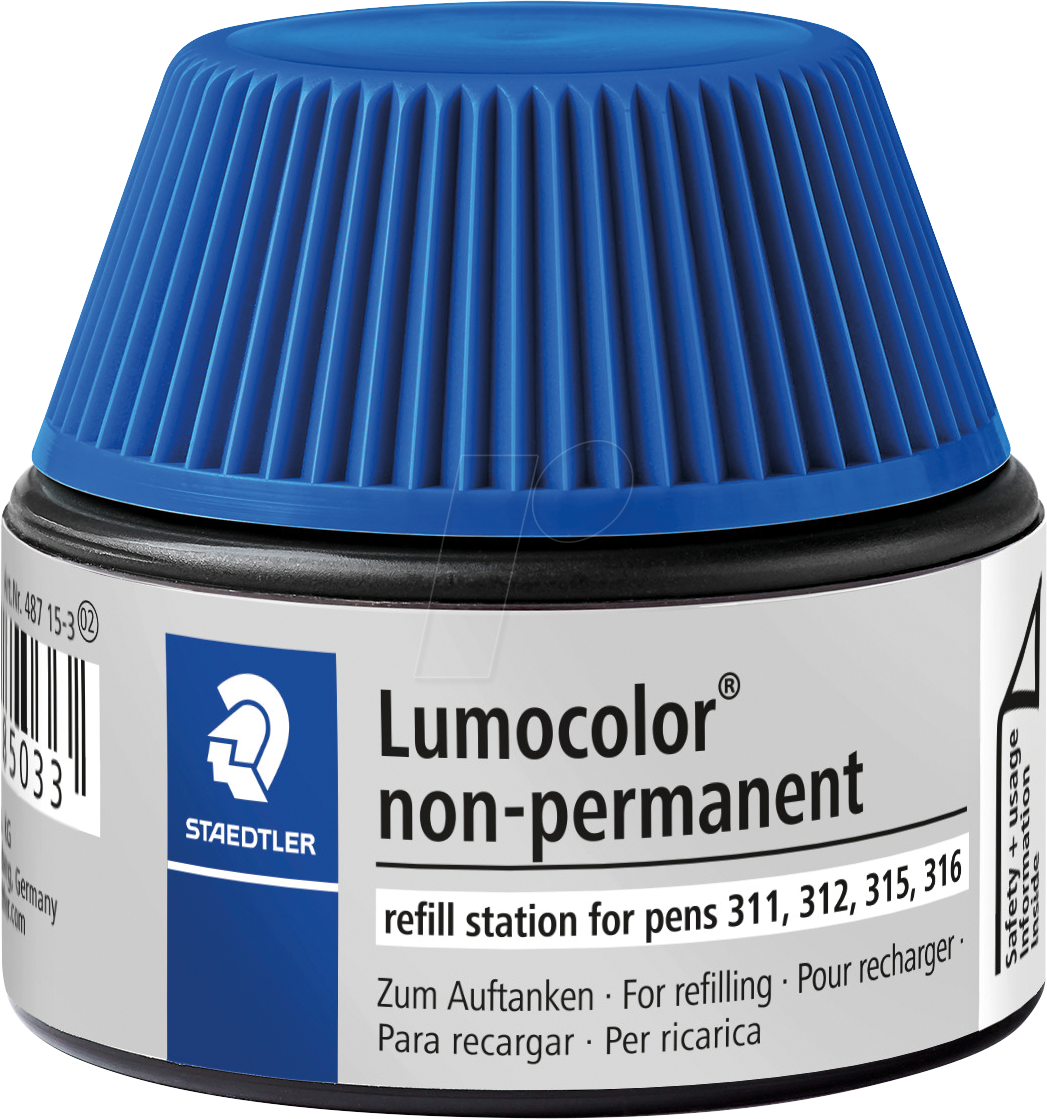 STAEDTLER 487153 - Nachfüllstation, Lumocolor non-permanent Universalstifte, blau