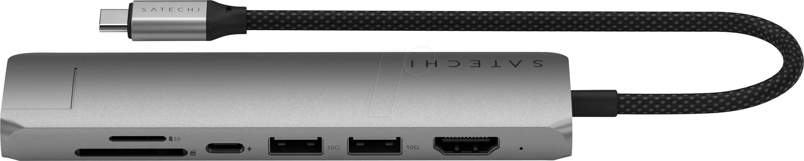 ST-P7SM - Satechi USB-C 7-in-1 Slim Multiport Adapter mit Ethernet Grey