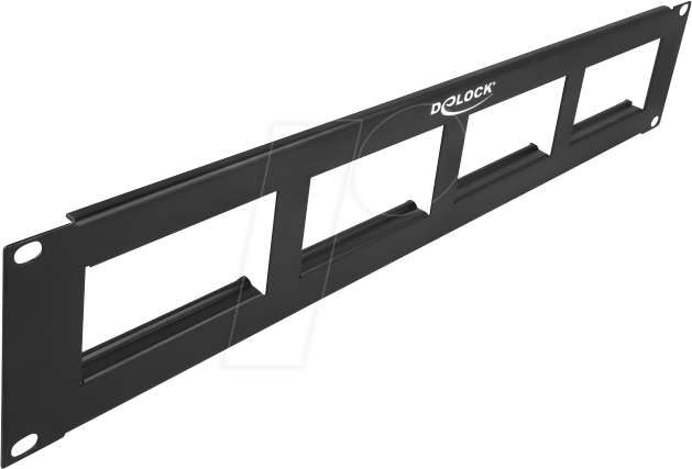 DELOCK 81378 - Easy 45 19'' Patchpanel Ausschnitt 4 x 90,5 x 45,2 mm, 2 HE, schw