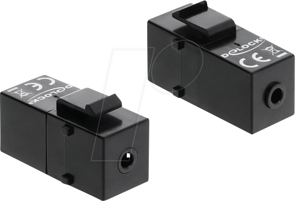 DELOCK 87233 - RJ45 Modul Klinkenbuchse zu Klinkenbuchse 3,5 mm 4 Pin, schwarz
