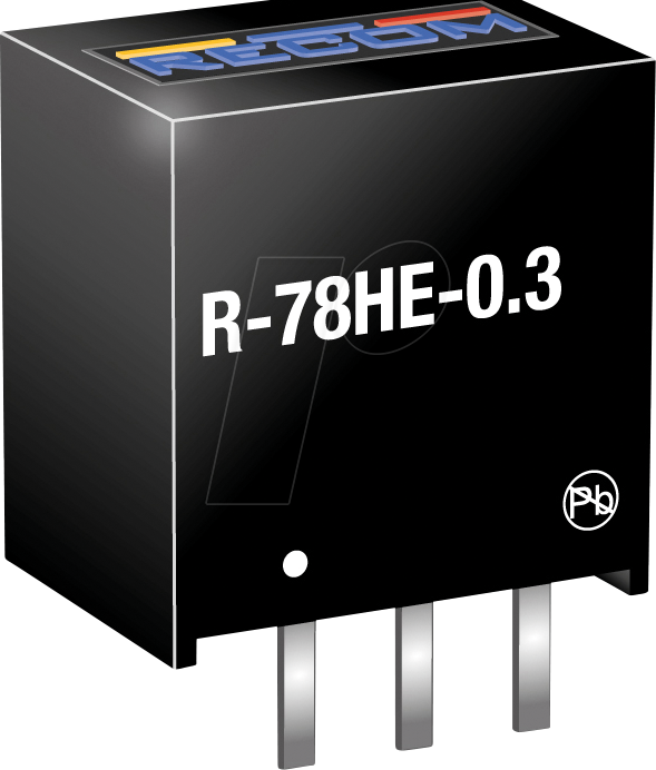R-78HE50-03 - DC/DC-Wandler R-78, 6,5-72 Vin, Single, 5 Vout, 300 mA, SIP3