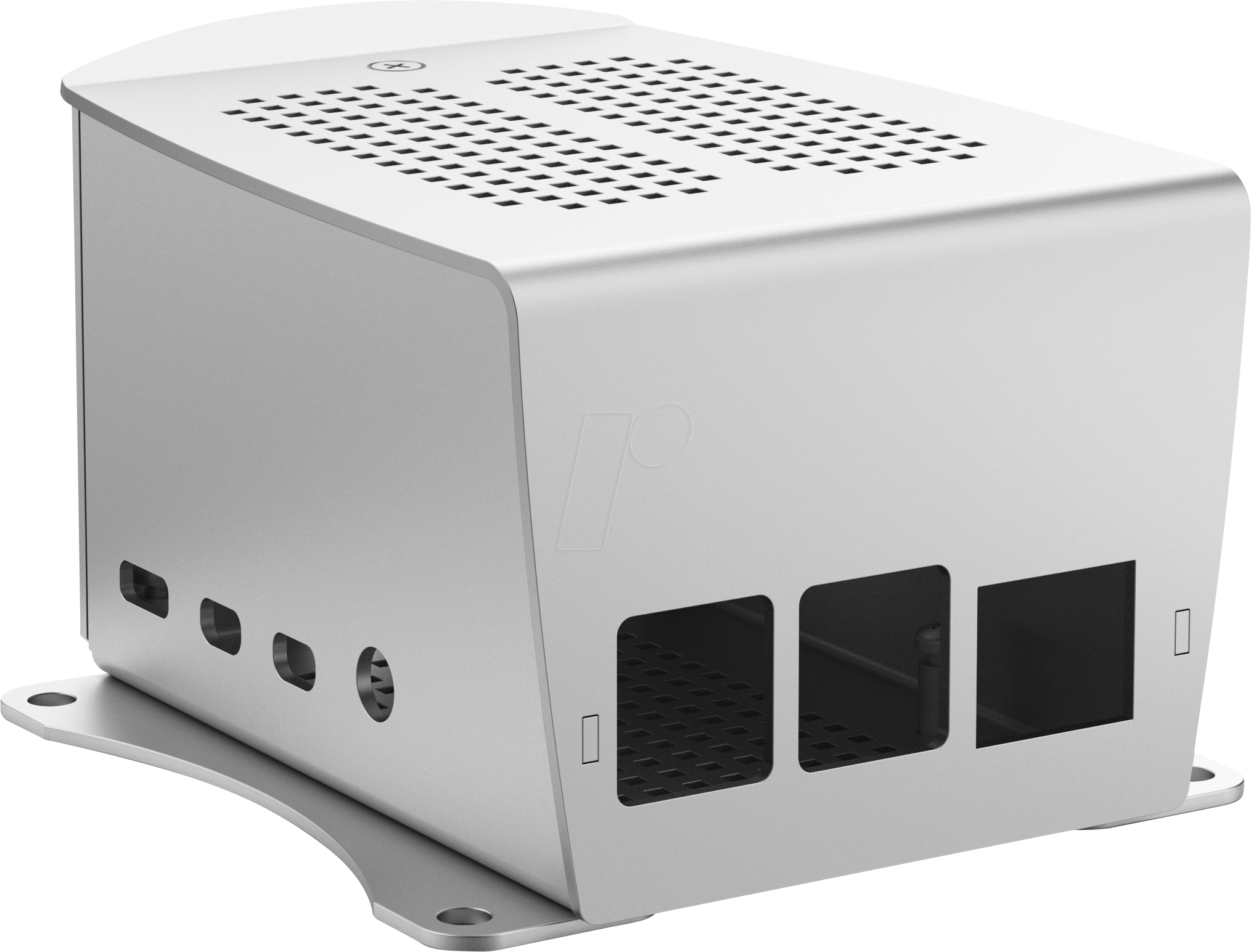 RPIC RSP3HMEL - Gehäuse für Raspberry Pi 4, Alu, silber, Lasche