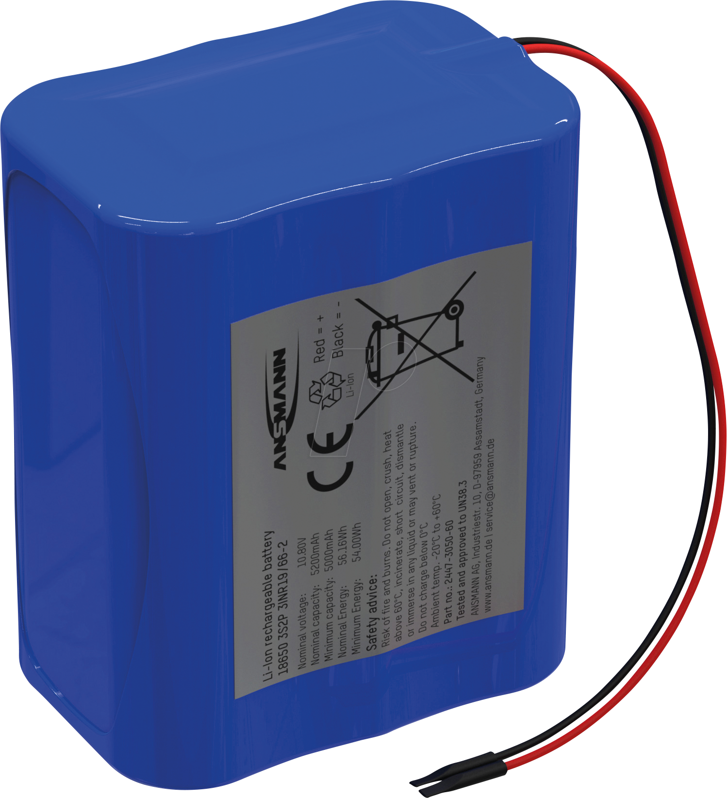 ANS 2447-3050-60 - Lithium-Ionen Akkupack, 10,8 V, 5200 mAh, 3S2P