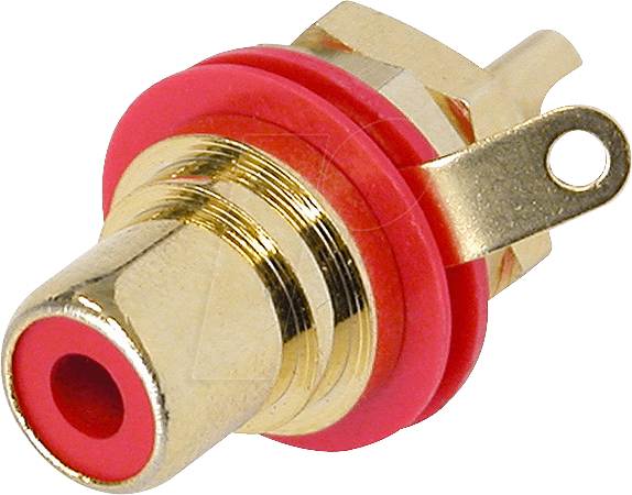 NEUTRIK NYS367-2 - Cinch-Einbaubuchse, Farbcodierung rot, vergoldete Kontakte