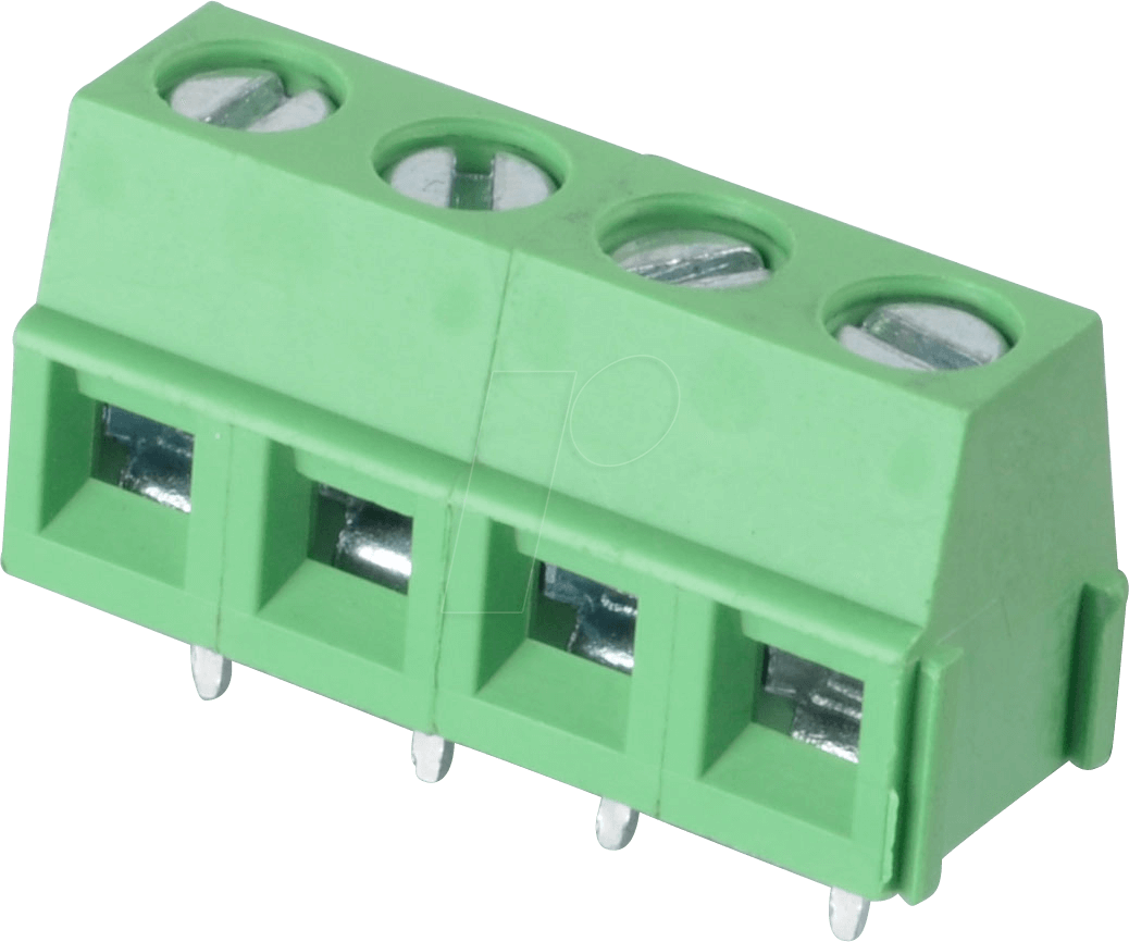 CTB0502-4 - Lötbare Schraubklemme - 4-pol, RM 5 mm, 90°