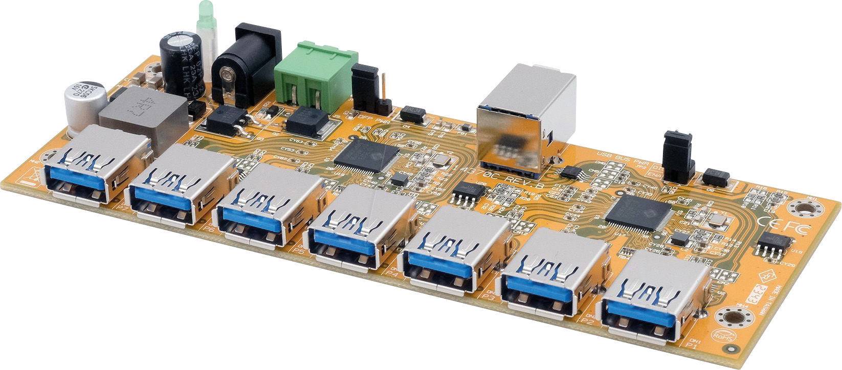EXSYS 1188HMS3PL - USB 3.2 Gen 1 7-Port HUB-Platine, 15kV ESD