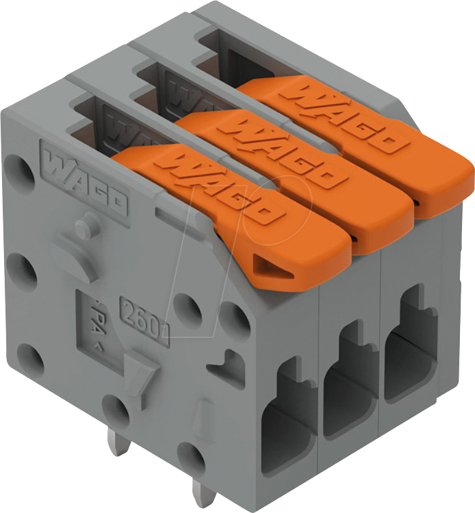 WAGO 2601-1103 - Leiterplattenklemme mit Hebel, 1,5 mm², RM 3,5 mm, 3-polig