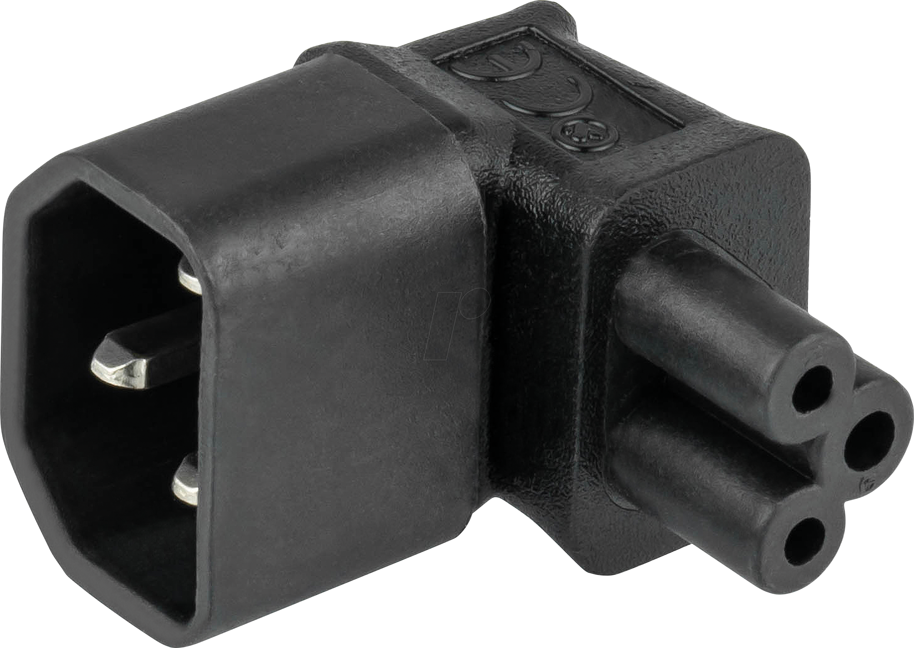 KM SKA-1408S - Netzadapter, Stecker C14 auf Buchse C5, abgewinkelt, schwarz